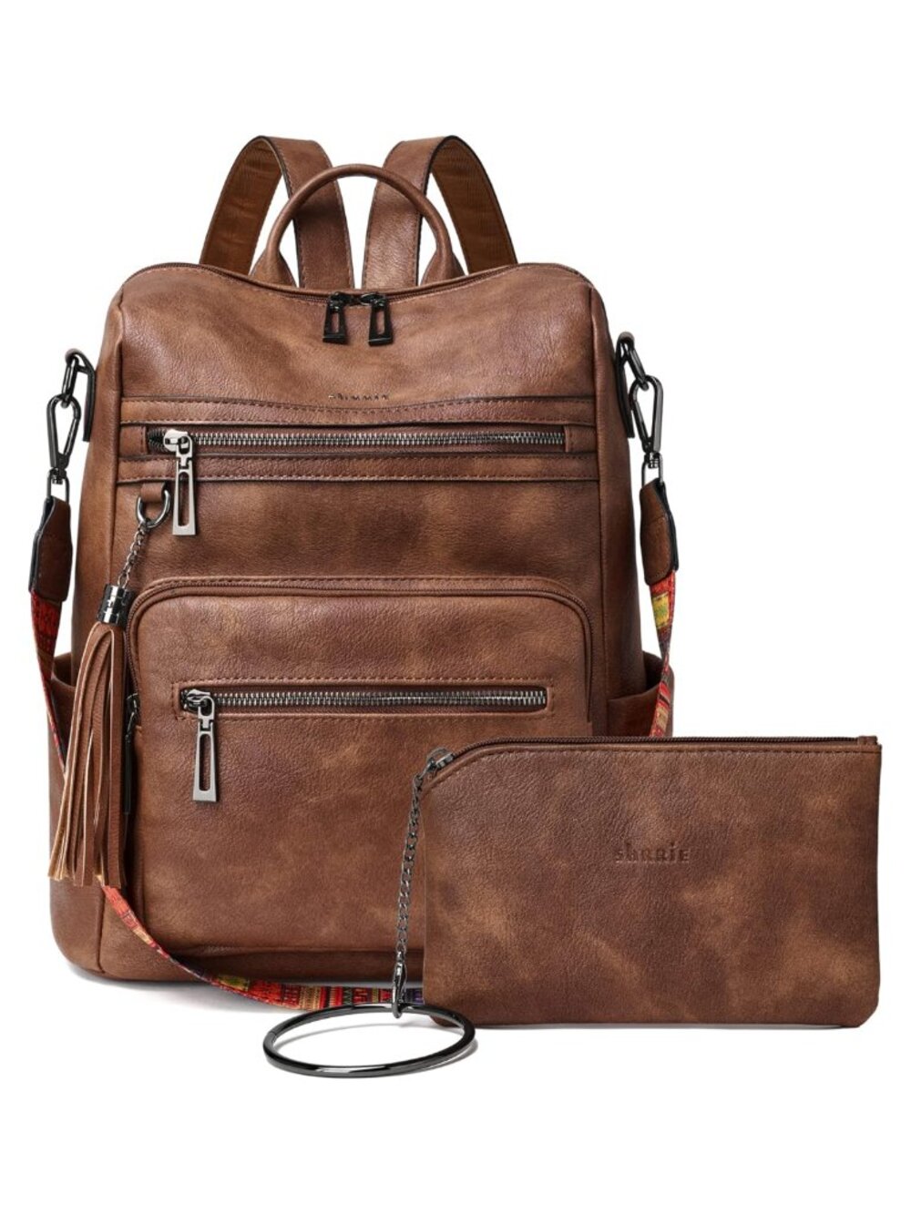 Vegan Leather Backpack Purse for Women Adjustable Shoulder Travel Bag